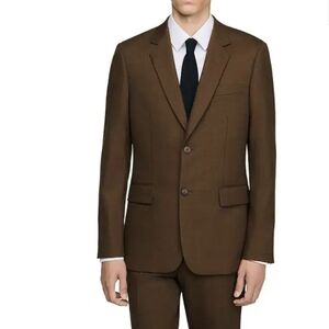 Sandro Mens Brown Heather Legacy Wool Suit Jacket Size 34 NWT $700